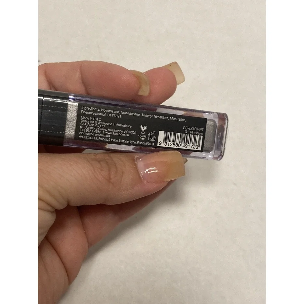 BYS METAL‎ LIPS cream lipstick PLATINUM silver 01